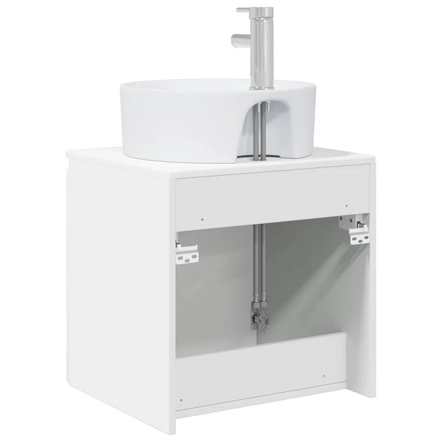 Vanité de lavabo mural Blanc brillant 49,5 x 44,5 x 65 cm - 5