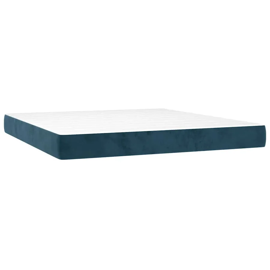 Sommier à lattes de lit matelas et LED Bleu foncé 160x200 cm - 6