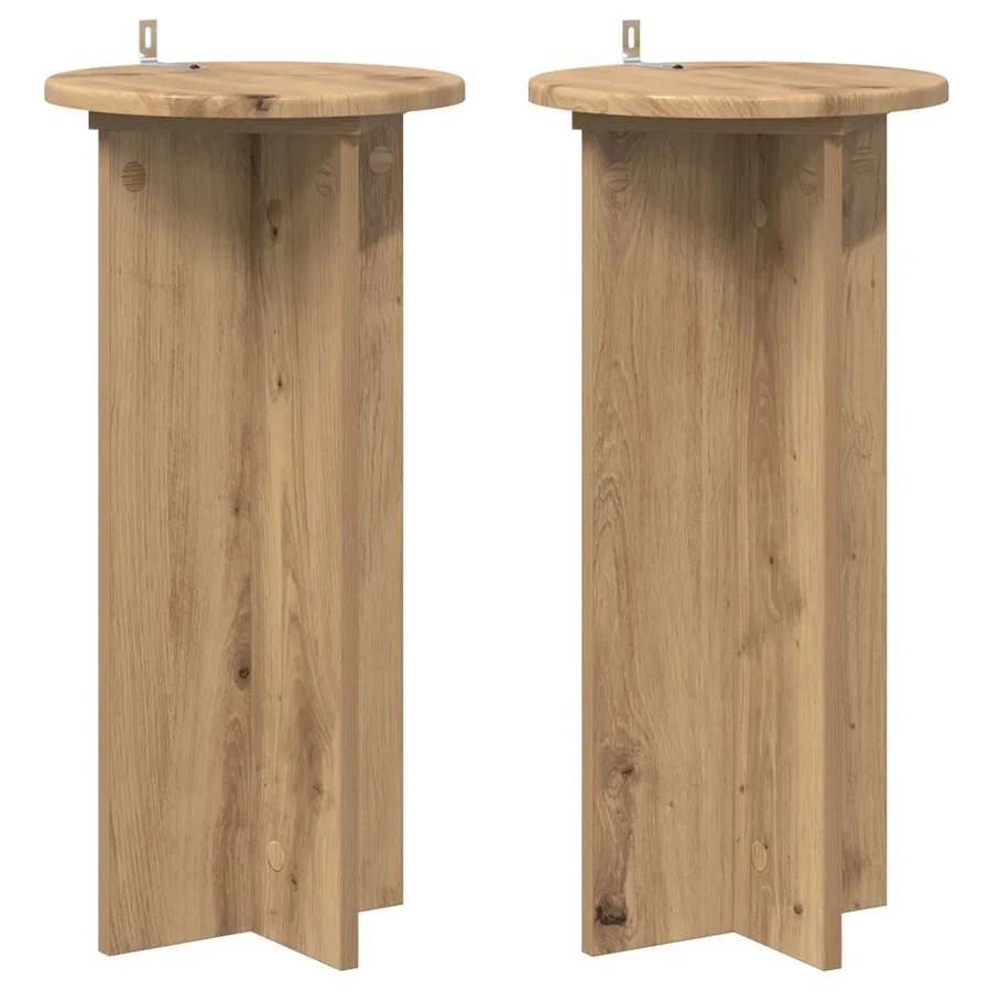 Support de Plante 2 pc Chêne artisanal 29,5 x 29,5 x 60 cm - 2