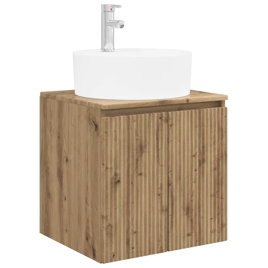 Vanité de lavabo mural Chêne artisanal 49,5 x 44,5 x 65 cm - 2