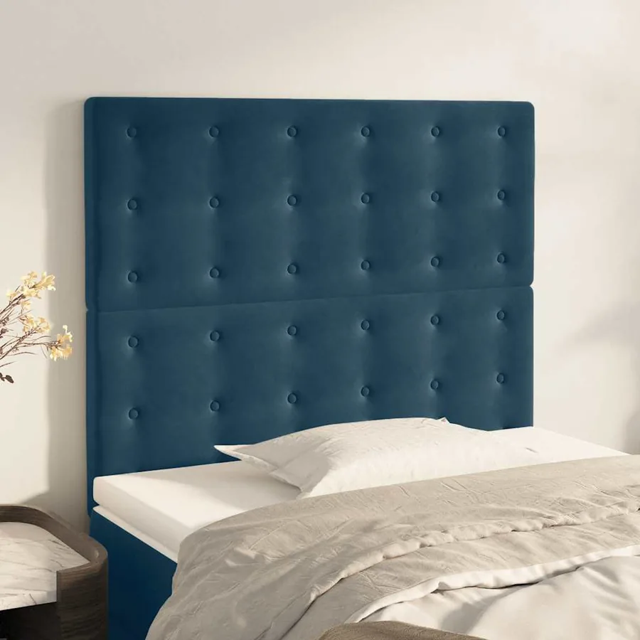 Tête de lit Bleu foncé 80x5x118/128 cm Velours