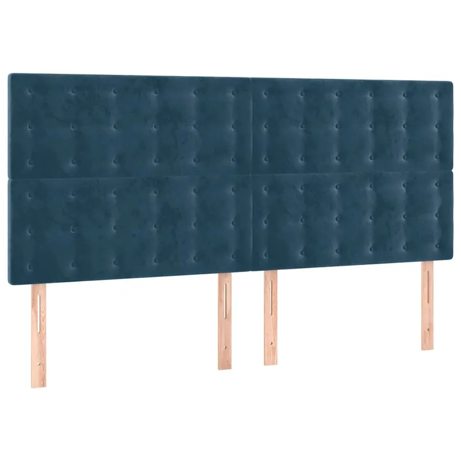 Tête de lit à LED Bleu foncé 160x5x118/128 cm Velours - 4