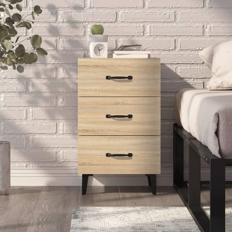 Table de chevet chêne sonoma 40x40x66 cm bois d'ingénierie - 7