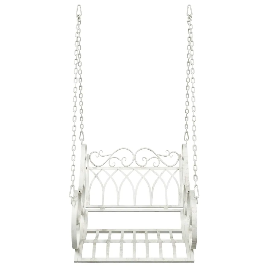 Banc Balançoire Acier 71 x 75 x 59 cm Blanc antique - 3
