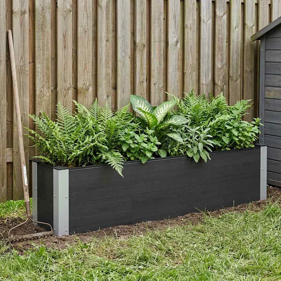 Jardinière surélevée Noir 150 x 30 x 36 cm