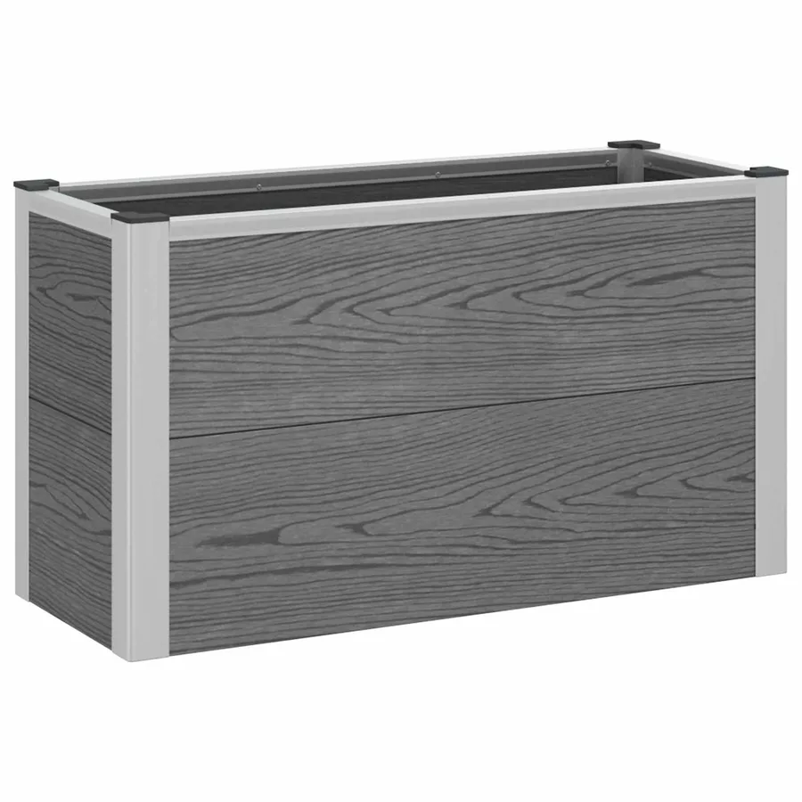 Jardinière surélevée Gris 75 x 30 x 42 cm WPC et Aluminium - 2