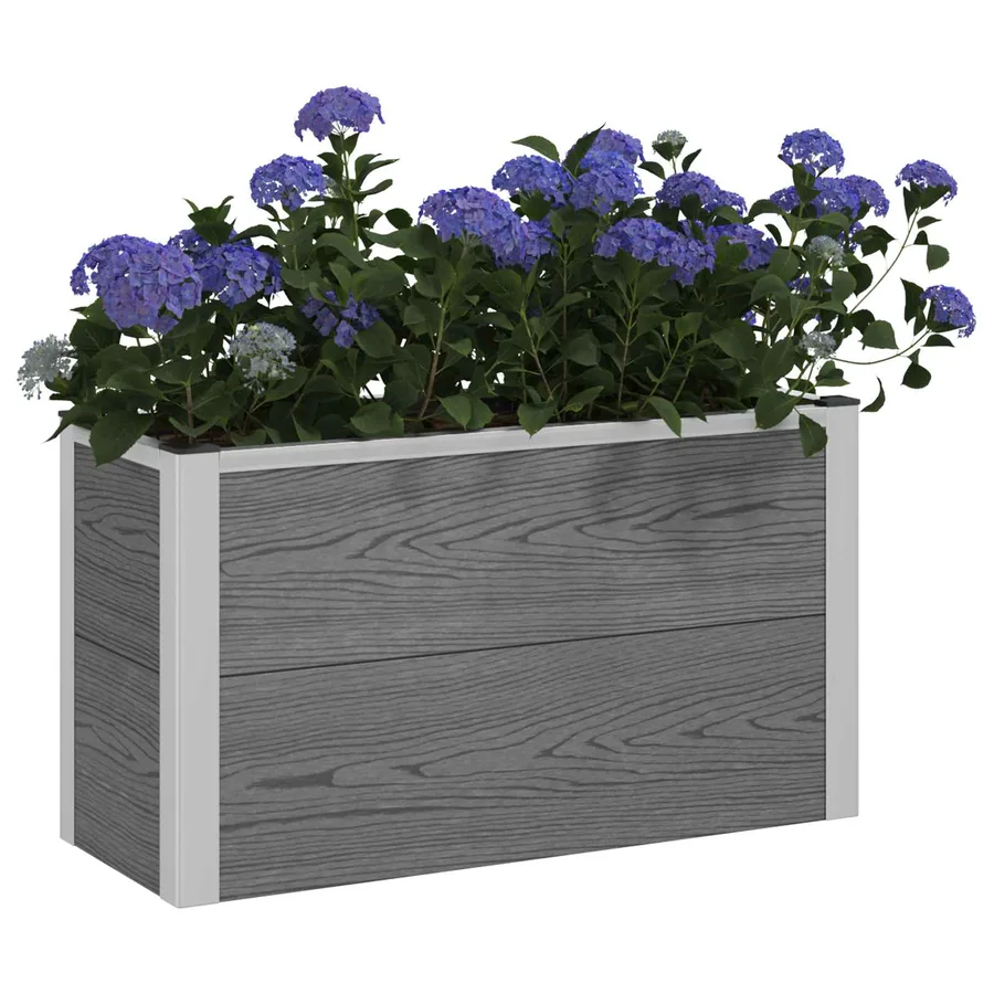 Jardinière surélevée Gris 75 x 30 x 42 cm WPC et Aluminium - 3