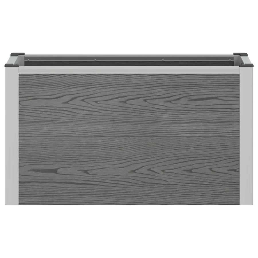 Jardinière surélevée Gris 75 x 30 x 42 cm WPC et Aluminium - 4