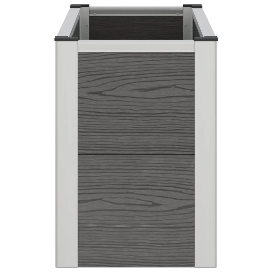 Jardinière surélevée Gris 75 x 30 x 42 cm WPC et Aluminium - 5
