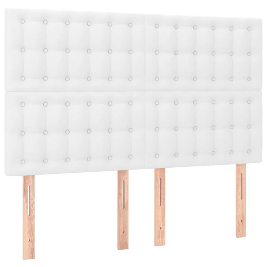 Tête de lit blanche 144 x 5 x 118/128 cm similicuir - 2