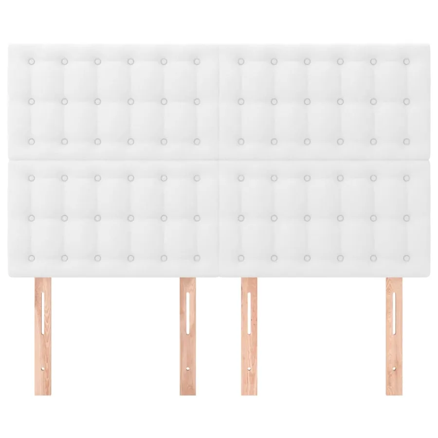 Tête de lit blanche 144 x 5 x 118/128 cm similicuir - 3
