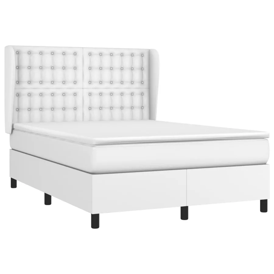 Sommier à lattes de lit avec matelas Blanc 140x200cm Similicuir - 3
