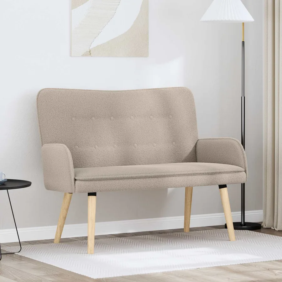 Sofa 2 places Gris clair 115 x 61 x 87 cm Bouclé