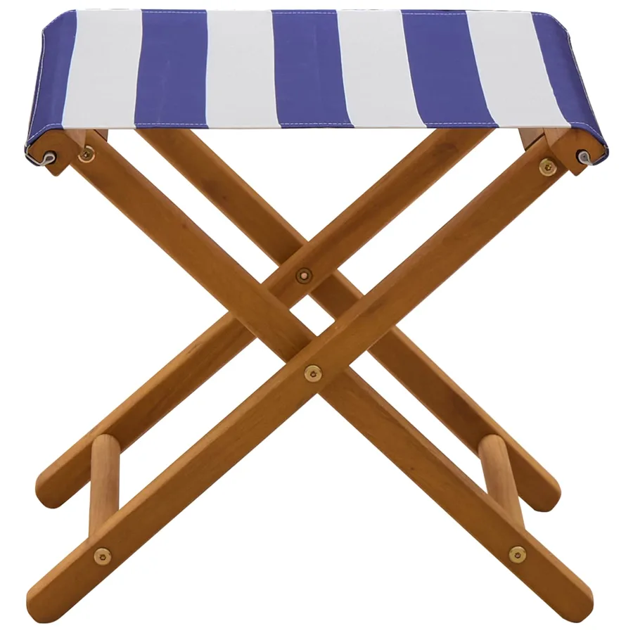 Chaise Longue 2 pcs Bois d'eucalyptus massif Bleu et Blanc - 5