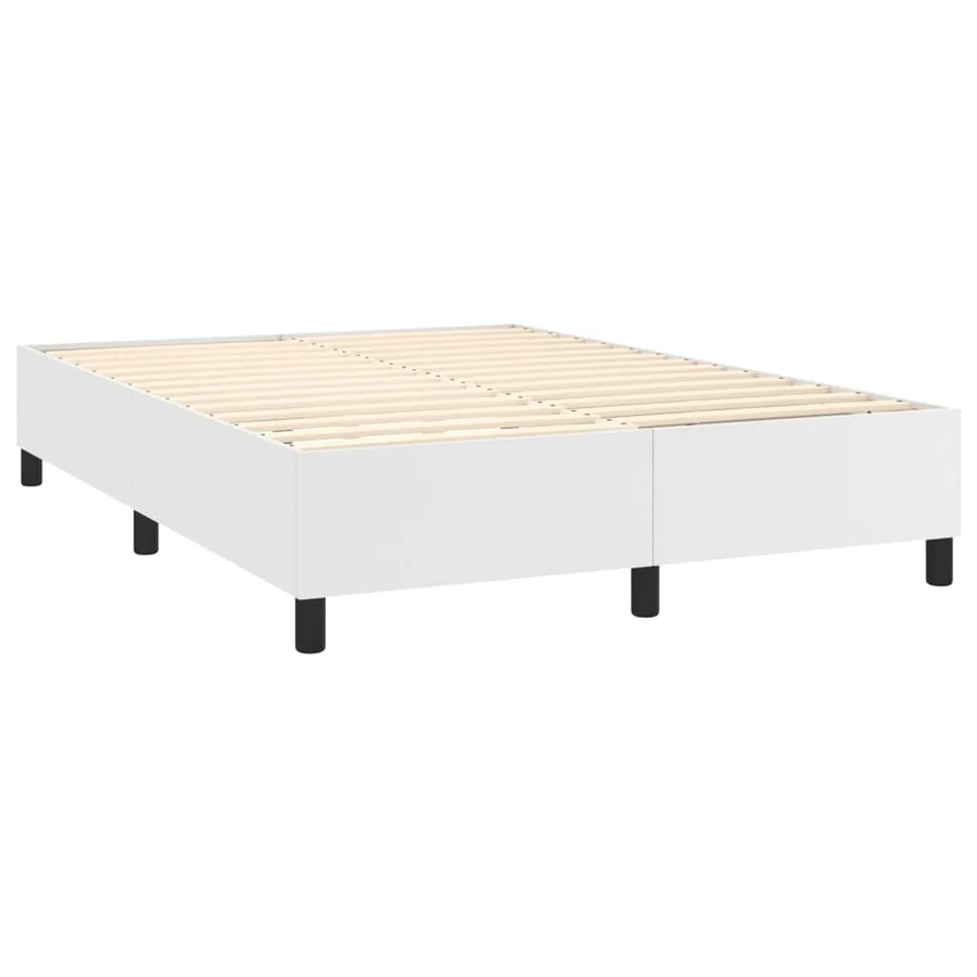 Sommier à lattes de lit avec matelas Blanc 140x200cm Similicuir - 4