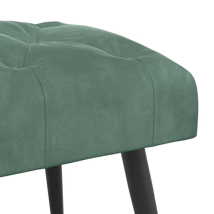 Banc avec capitonnage bouton Vert Mer 60 x 40 x 45 cm Velours - 6