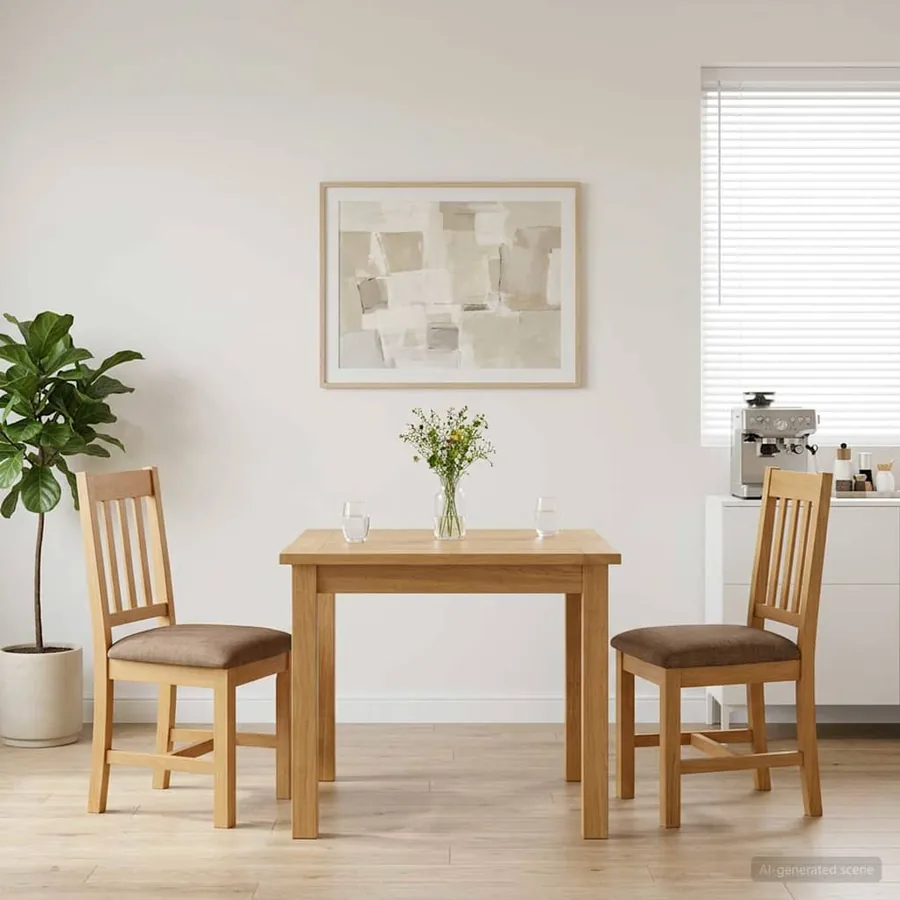 Chaise de salle à manger VENLO 2 pcs Bois de chêne massif