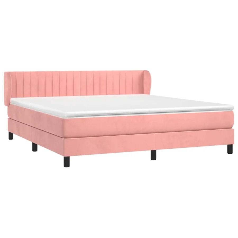 Sommier à lattes de lit avec matelas Rose 180x200 cm Velours - 3