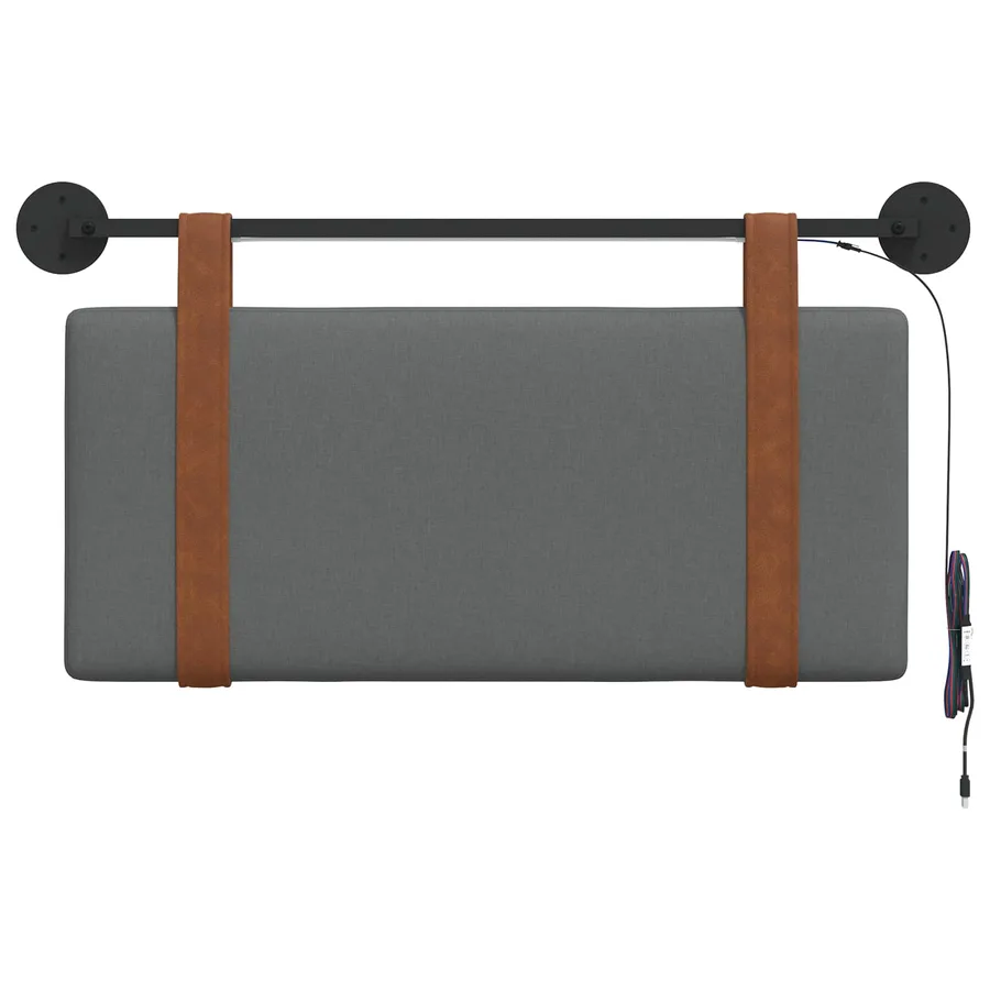 Tête de lit suspendue Avec lumière LED Gris foncé PU antique - 6