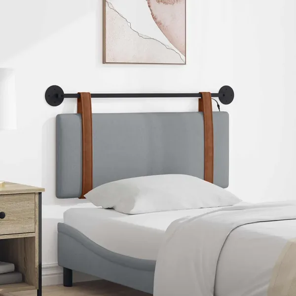 Tête de lit suspendue Avec lumière LED Gris clair PU antique