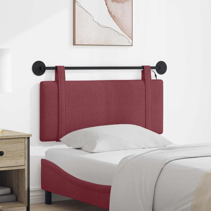Tête de lit suspendue Avec lumière LED Bordeaux Tissu