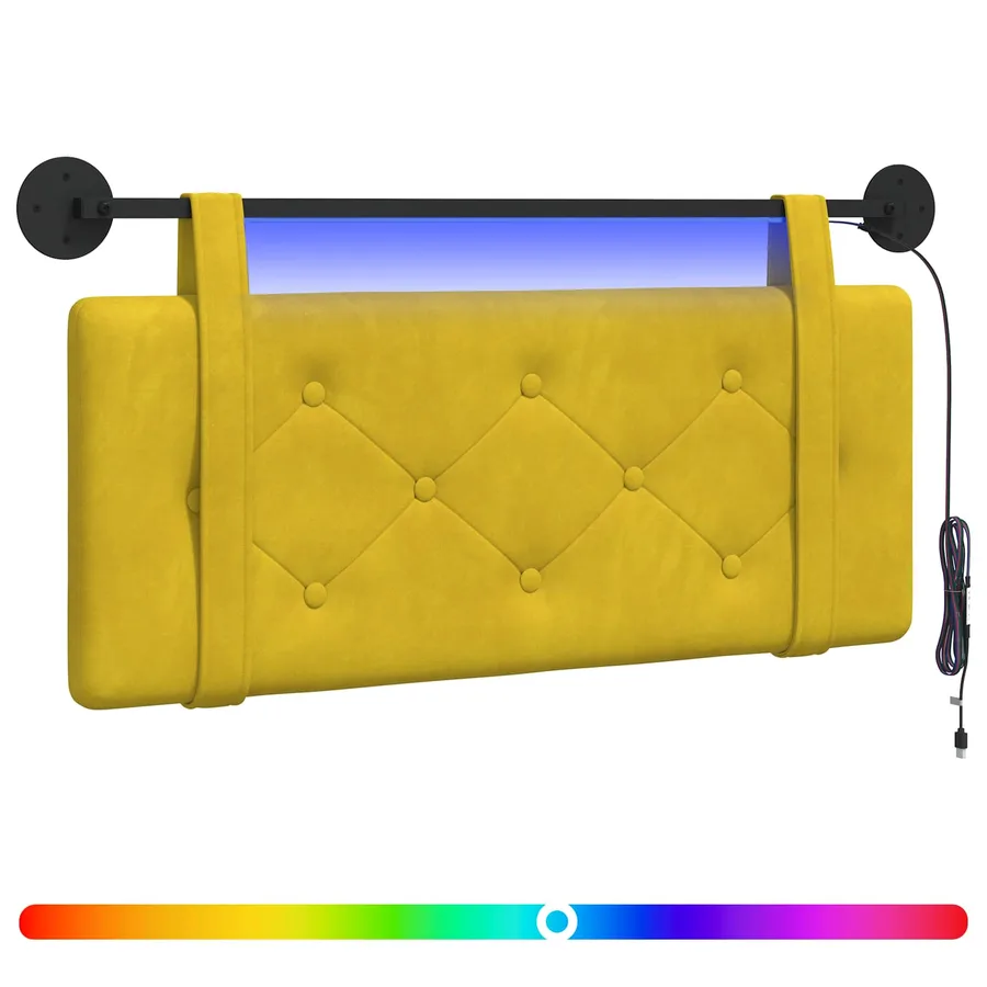 Tête de lit suspendue Avec lumière LED Jaune Velours - 2