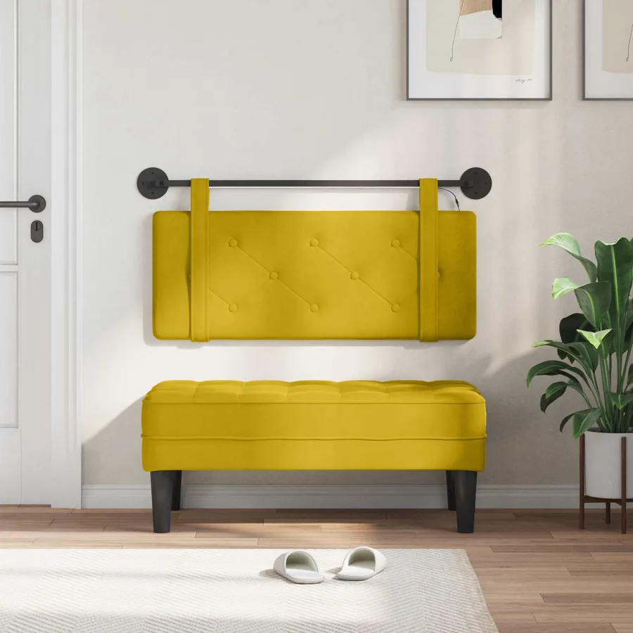 Tête de lit suspendue Avec lumière LED Jaune Velours - 3