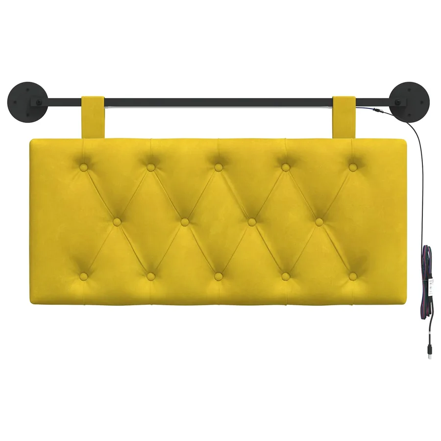 Tête de lit suspendue Avec lumière LED Jaune Velours - 6