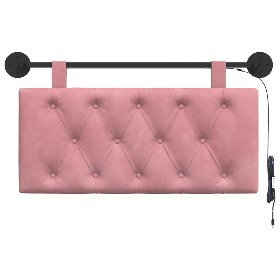Tête de lit suspendue Avec lumière LED Rose Velours - 6