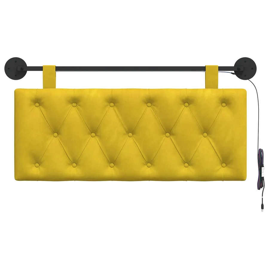 Tête de lit suspendue Avec lumière LED Jaune Velours - 6