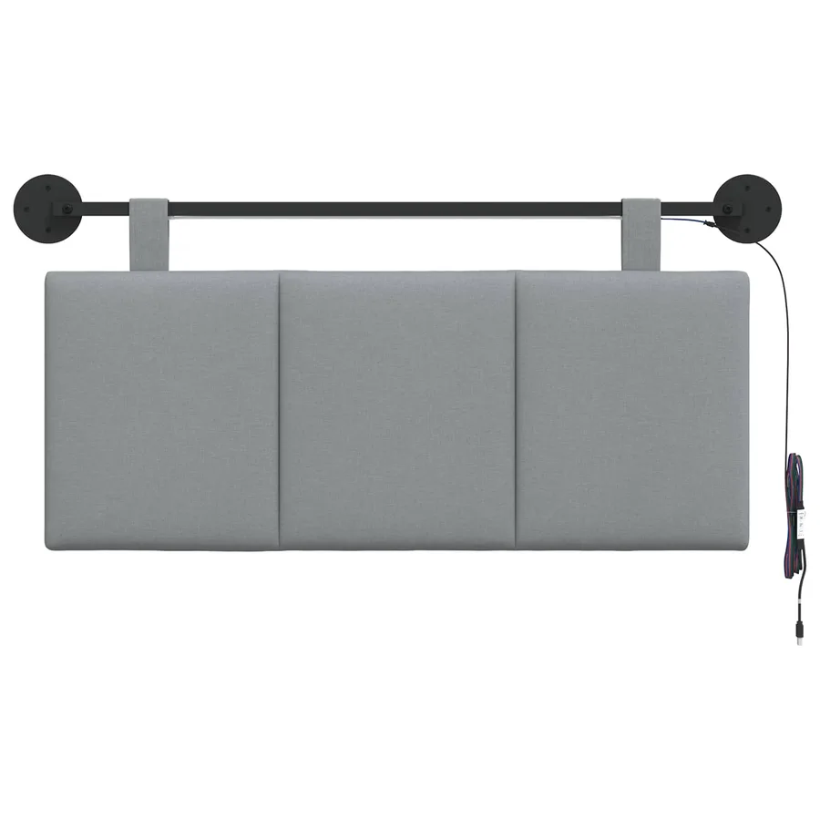Tête de lit suspendue Avec lumière LED Gris clair Tissu - 6
