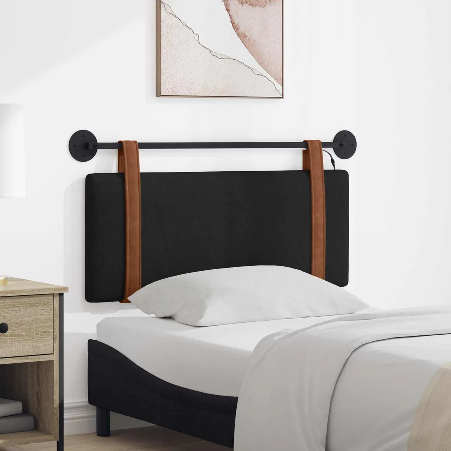 Tête de lit suspendue Avec lumière LED Noir PU antique