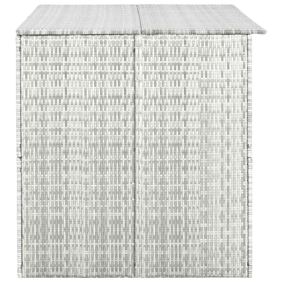 Boîte de rangement de jardin gris clair 150x100x100 cm rotin - 3