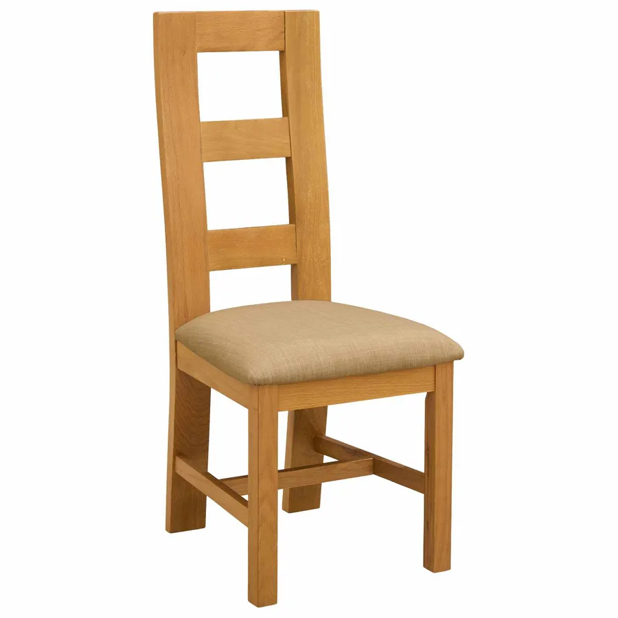 Chaise de salle à manger 2 pcs Bois de chêne massif Beige - 2
