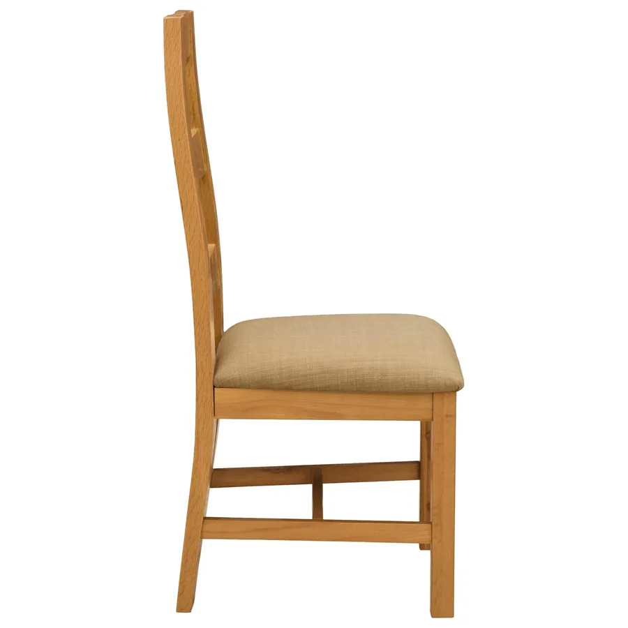 Chaise de salle à manger 2 pcs Bois de chêne massif Beige - 4