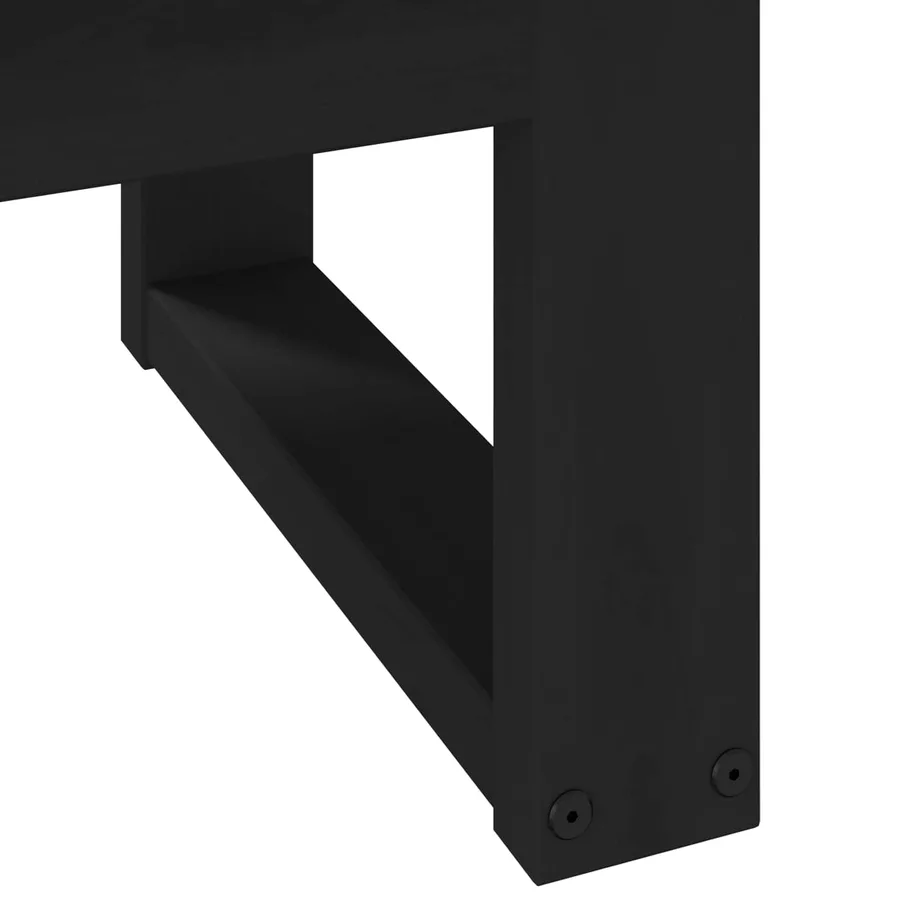 Table basse NOAIN Noir 119 x 60 x 40 cm Bois de pin massif - 6