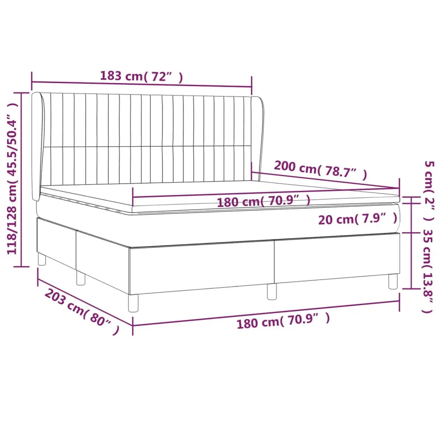 Sommier à lattes de lit avec matelas Gris clair 180x200cm Tissu - 7