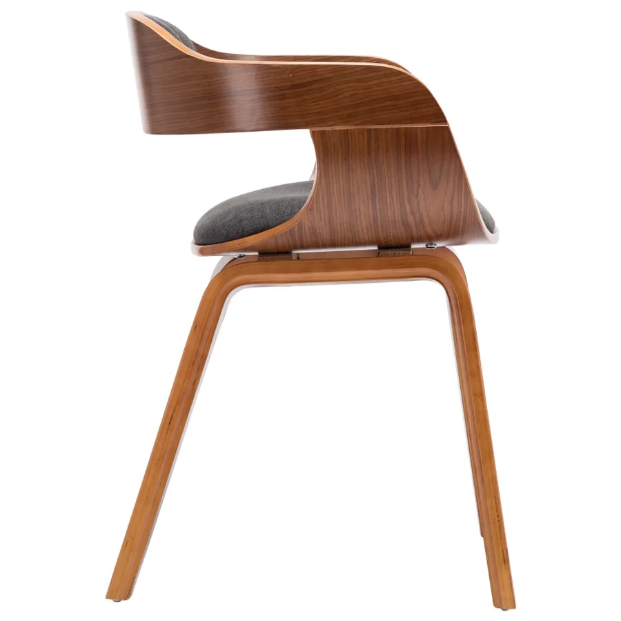 Chaises à manger lot de 2 gris foncé tissu et bois courbé - 5