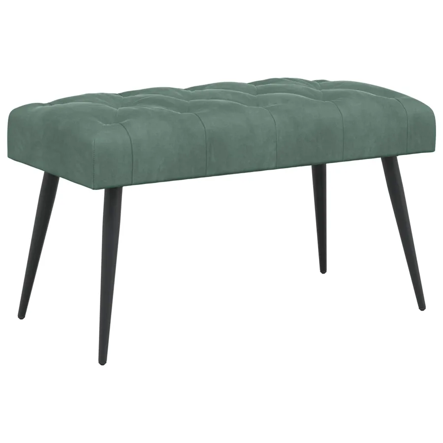 Banc avec capitonnage bouton Vert Mer 80 x 40 x 46 cm Velours - 2