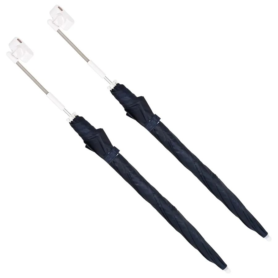 Parapluie avec pince 2 pcs Bleu marine Ø 105 x 86 cm