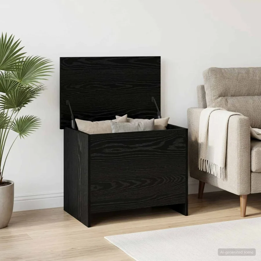 Coffre de rangement avec stockage Chêne noir 60 x 40 x 50 cm