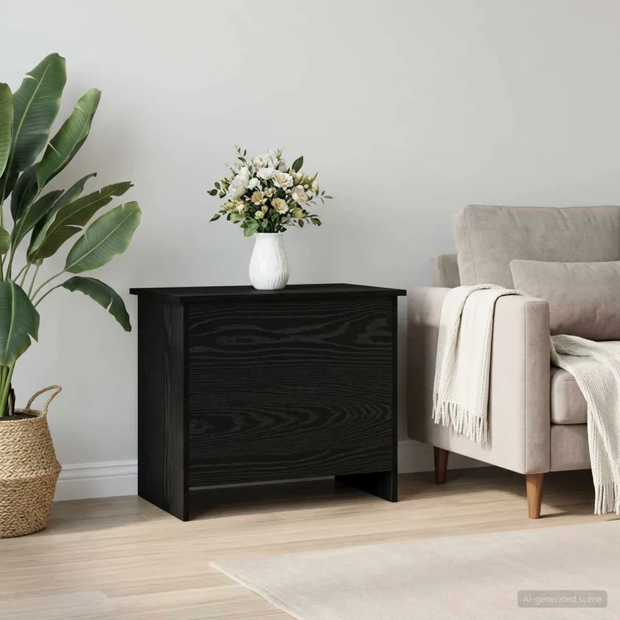 Coffre de rangement avec stockage Chêne noir 60 x 40 x 50 cm - 4