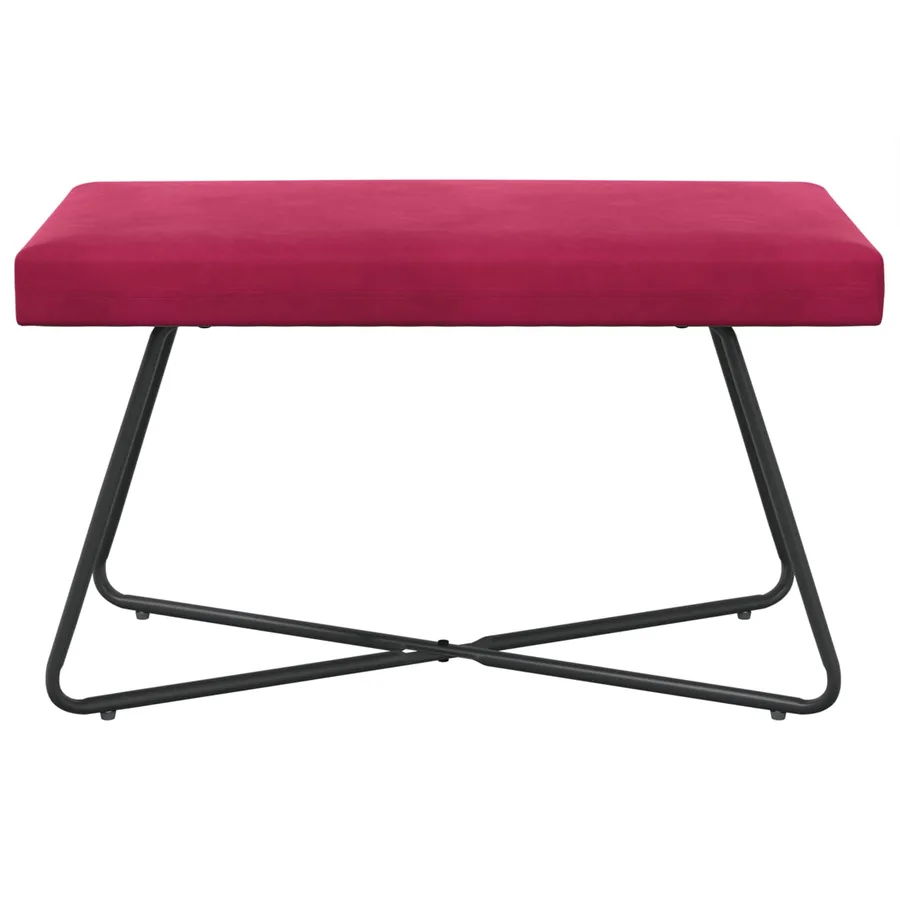 banc Bordeaux 80 x 40 x 45 cm Velours - 5