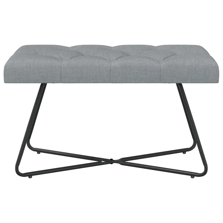 Banc avec capitonnage bouton Gris clair 80 x 40 x 46 cm Tissu - 5