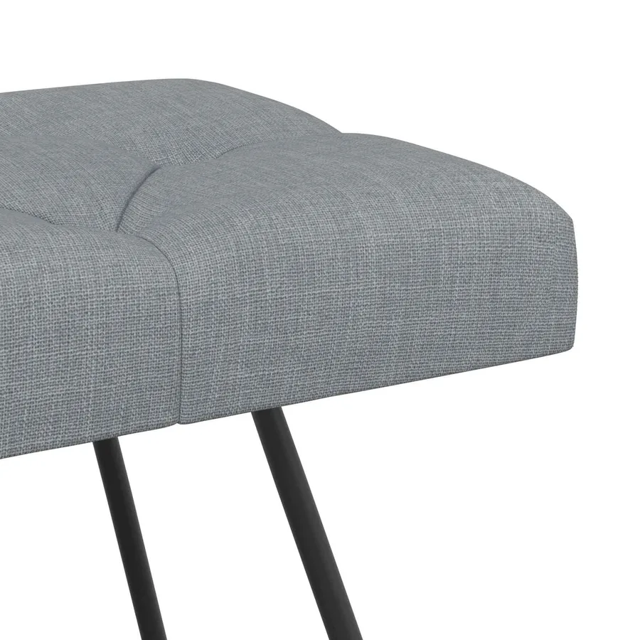Banc avec capitonnage bouton Gris clair 80 x 40 x 46 cm Tissu - 6
