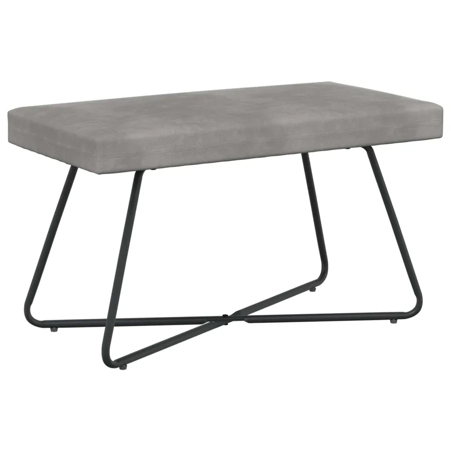 banc Gris clair 80 x 40 x 45 cm Velours - 2