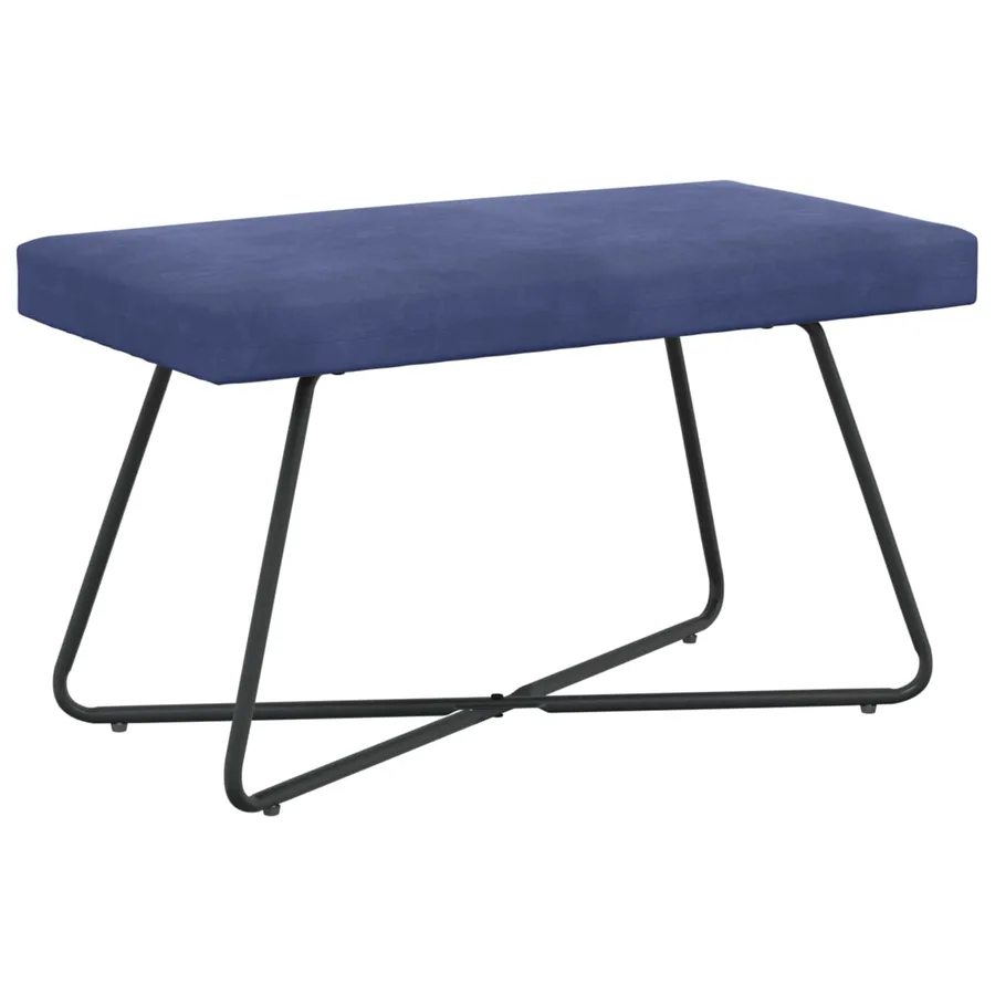 banc Bleu police 80 x 40 x 45 cm Velours - 2