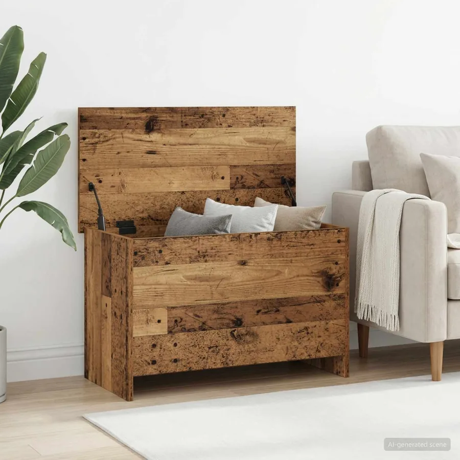 Coffre de rangement avec stockage Bois ancien 80 x 40 x 50 cm