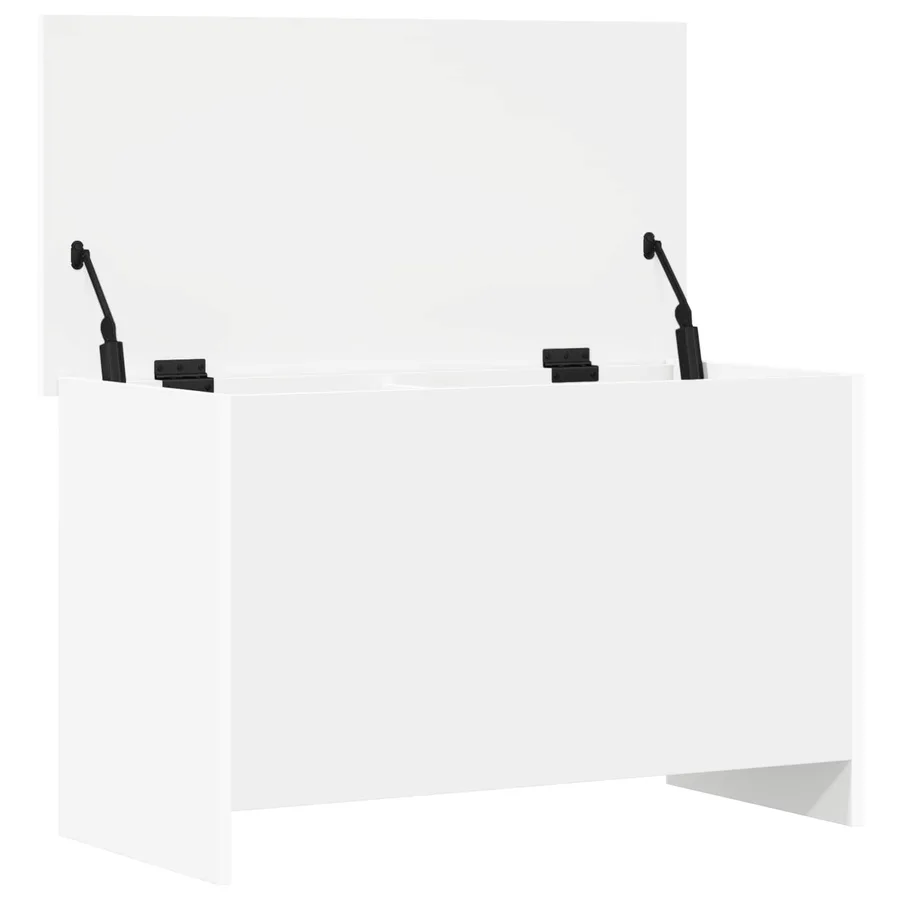 Coffre de rangement Blanc 80 x 40 x 50 cm Bois d'ingénierie - 5