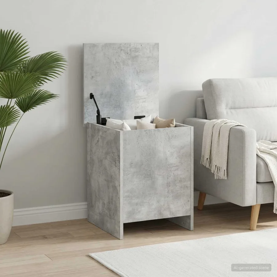 Coffre de rangement avec stockage Gris béton 40 x 40 x 50 cm